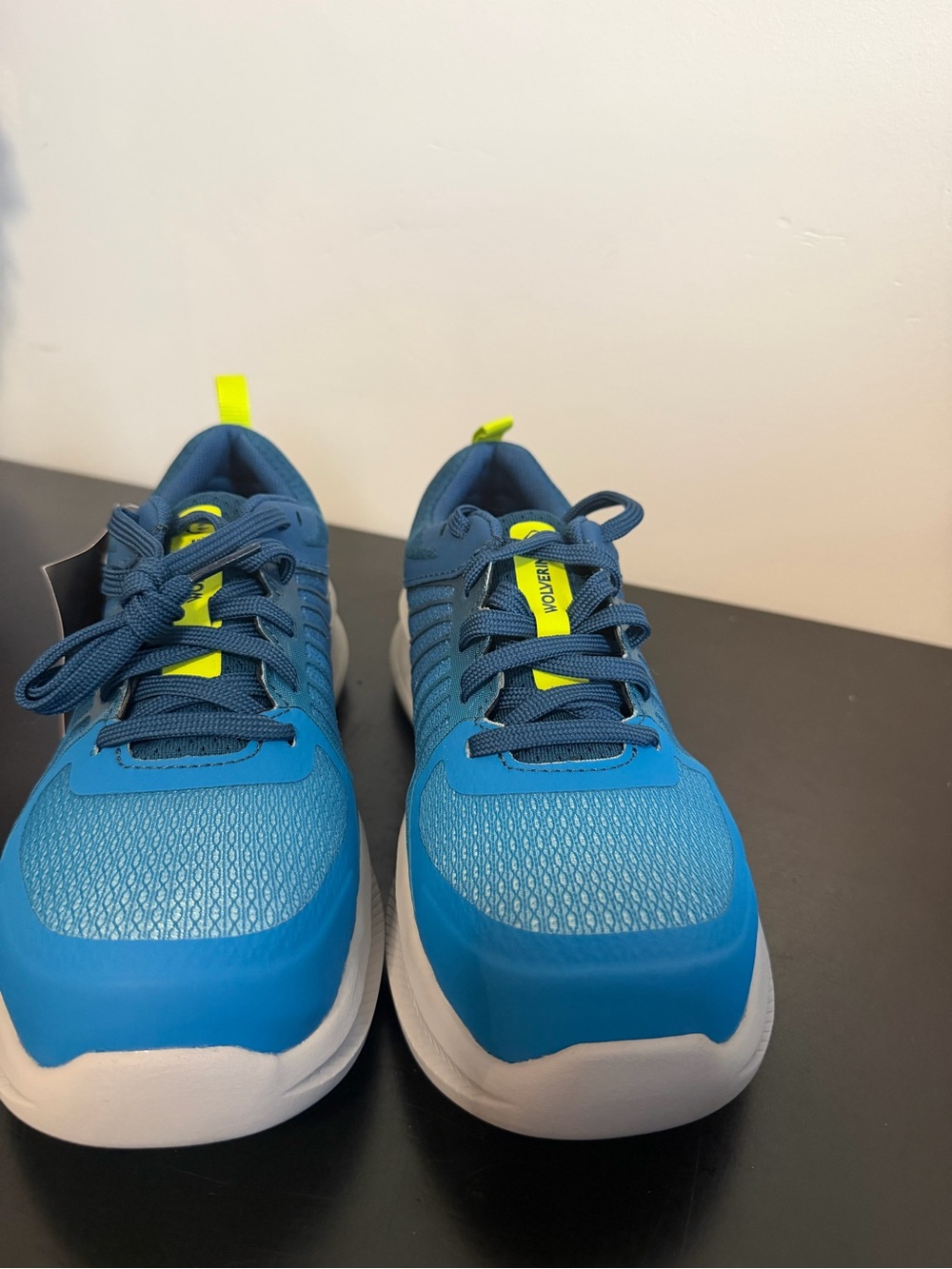 Wolverine Blue Sneakers with Neon Yellow Accents
